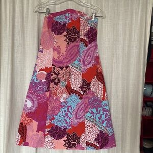Patterned Strapless Dress